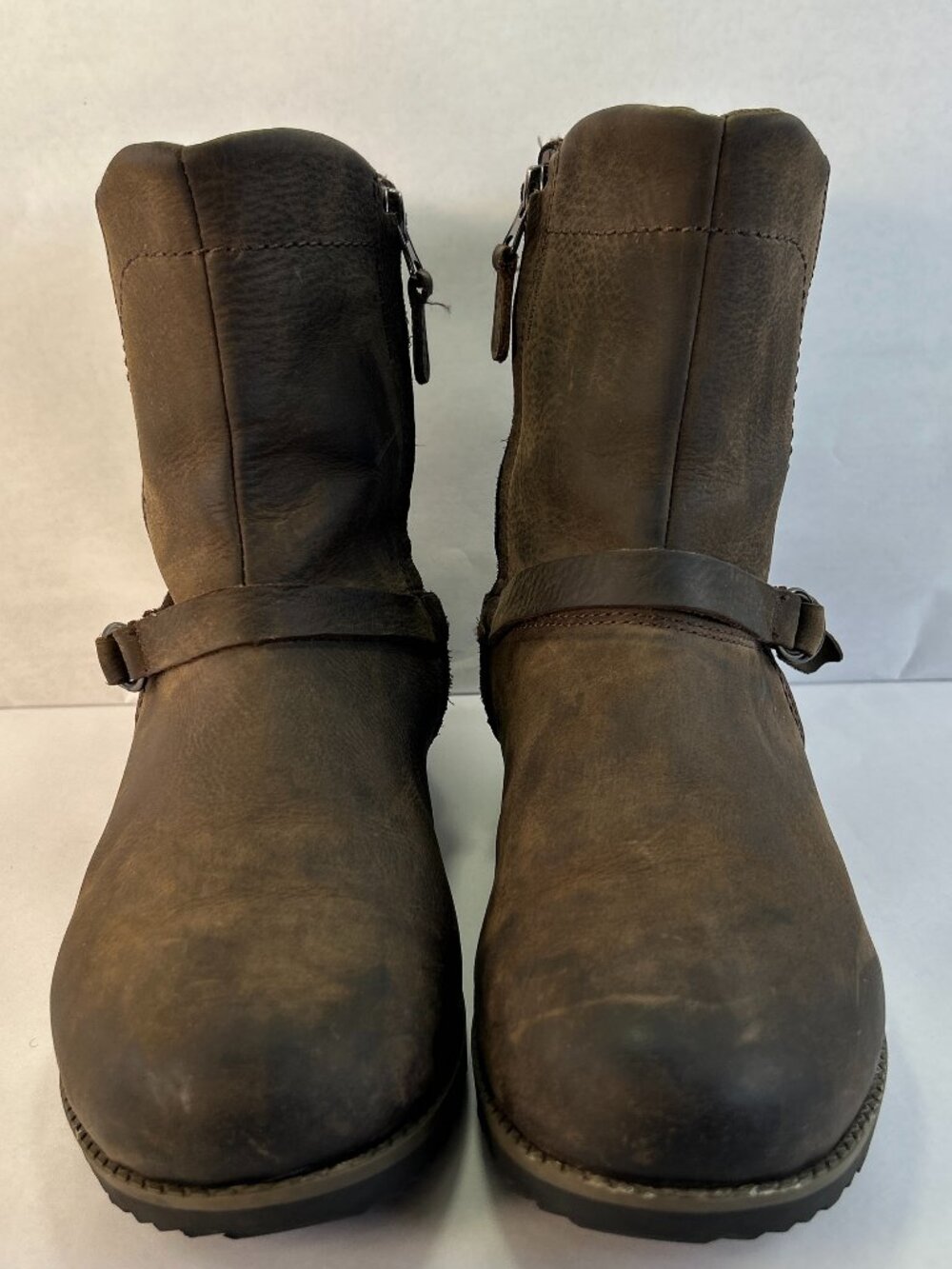 Eddie Bauer Covey Ankle Boot Womens Size 11 Brown Waterproof Leather Casual Moto